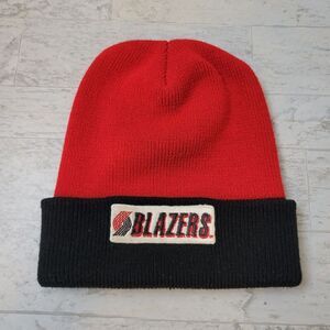 Vintage NBA Portland Trail Blazers Beanie Cuffed Winter Knit Hat Cap USA Made